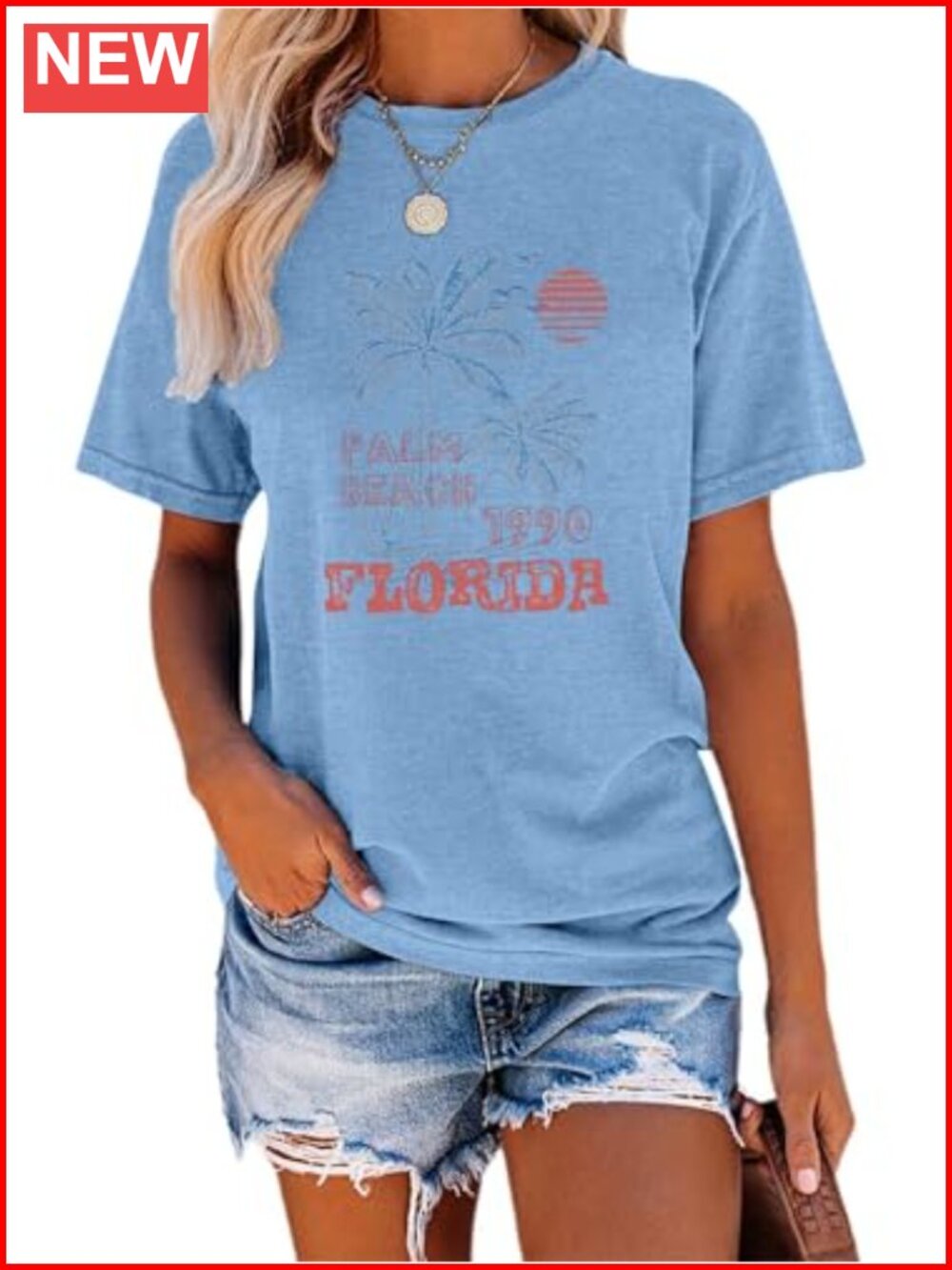 Women's Retro Coconut Trees Graphic Tee Short Sleeve Casual